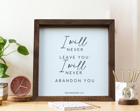 Bible Verse Wall Art, I Will Never Leave You