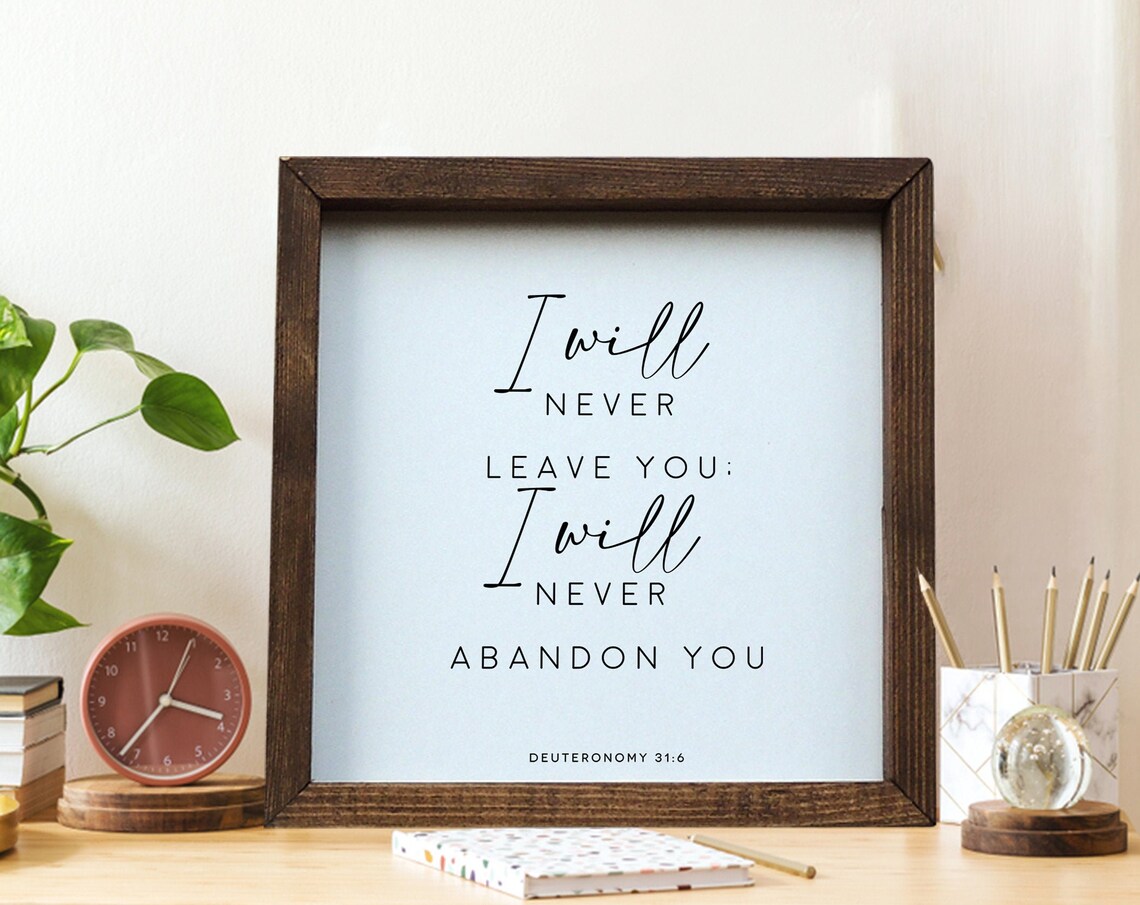 Bible Verse Wall Art, I Will Never Leave You