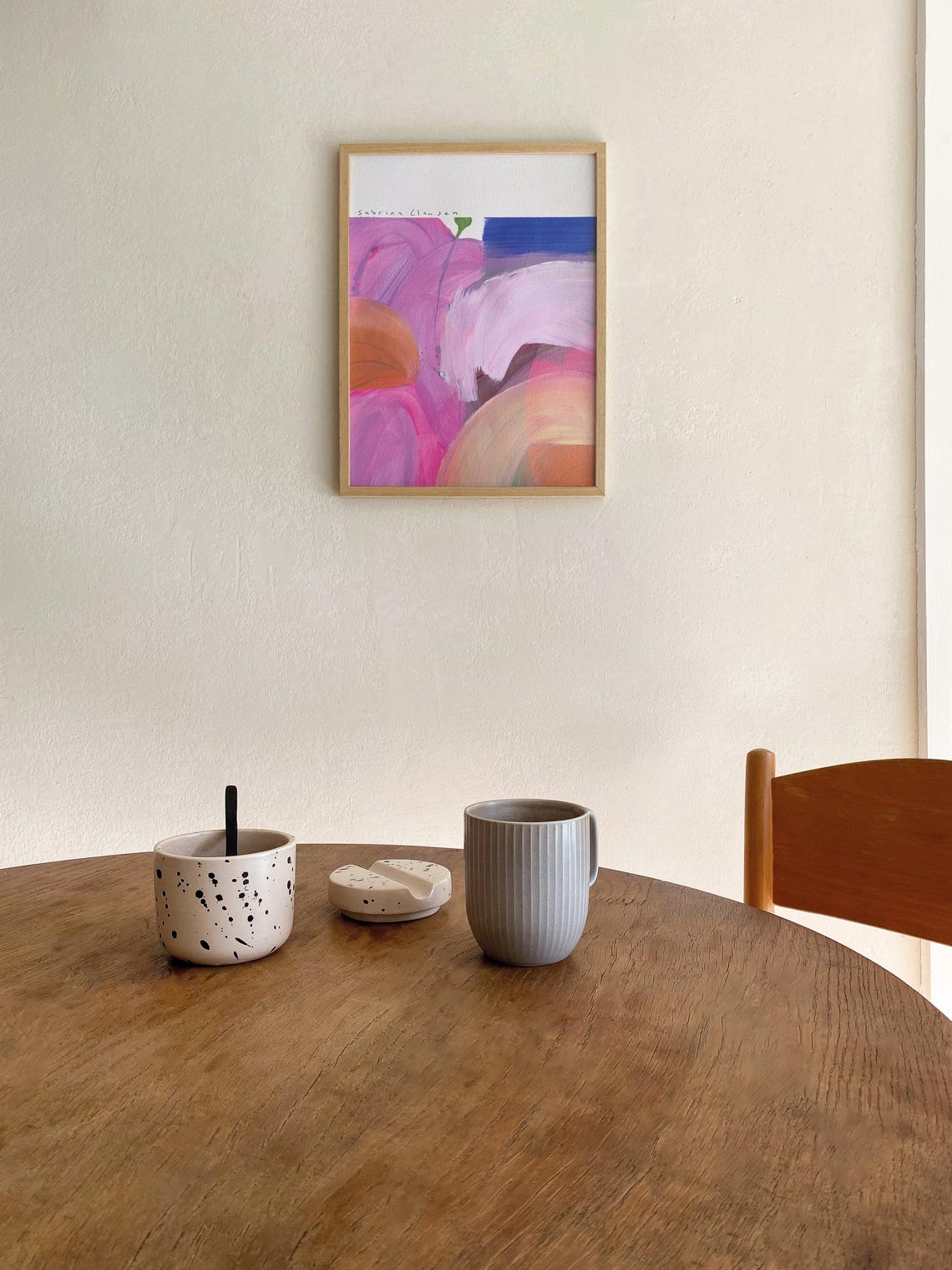 Original Abstract Painting Painting Hand Painted Living Room Modern Art Acrylic Painting Colorful Wall Painting Colorful Art Blue Pink Rose - Image 4