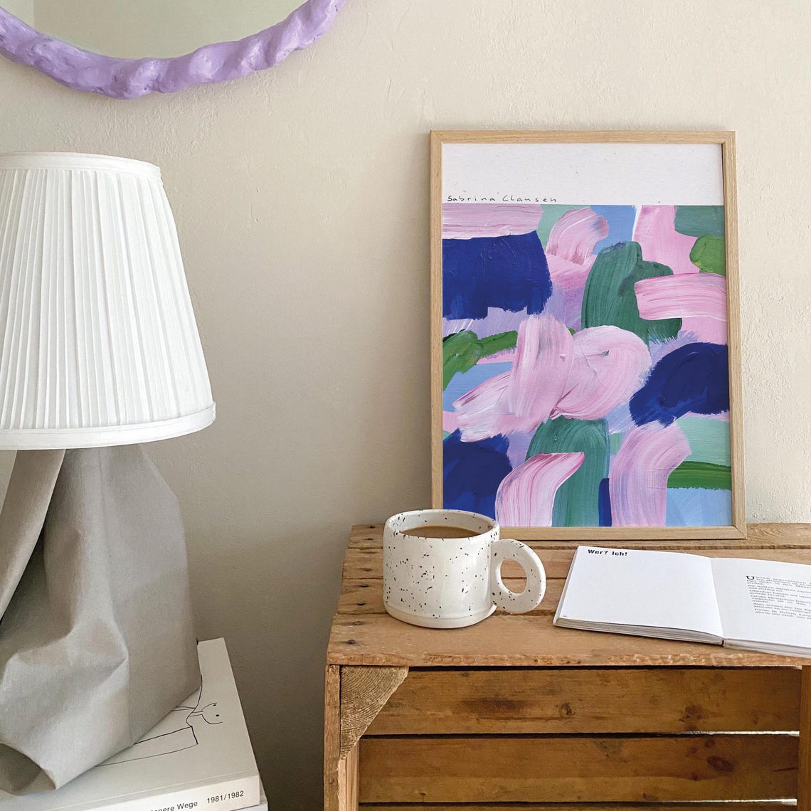 Sabrina Clausen Pink Blue Green Abstract Brushstroke Wall Art - Image 5
