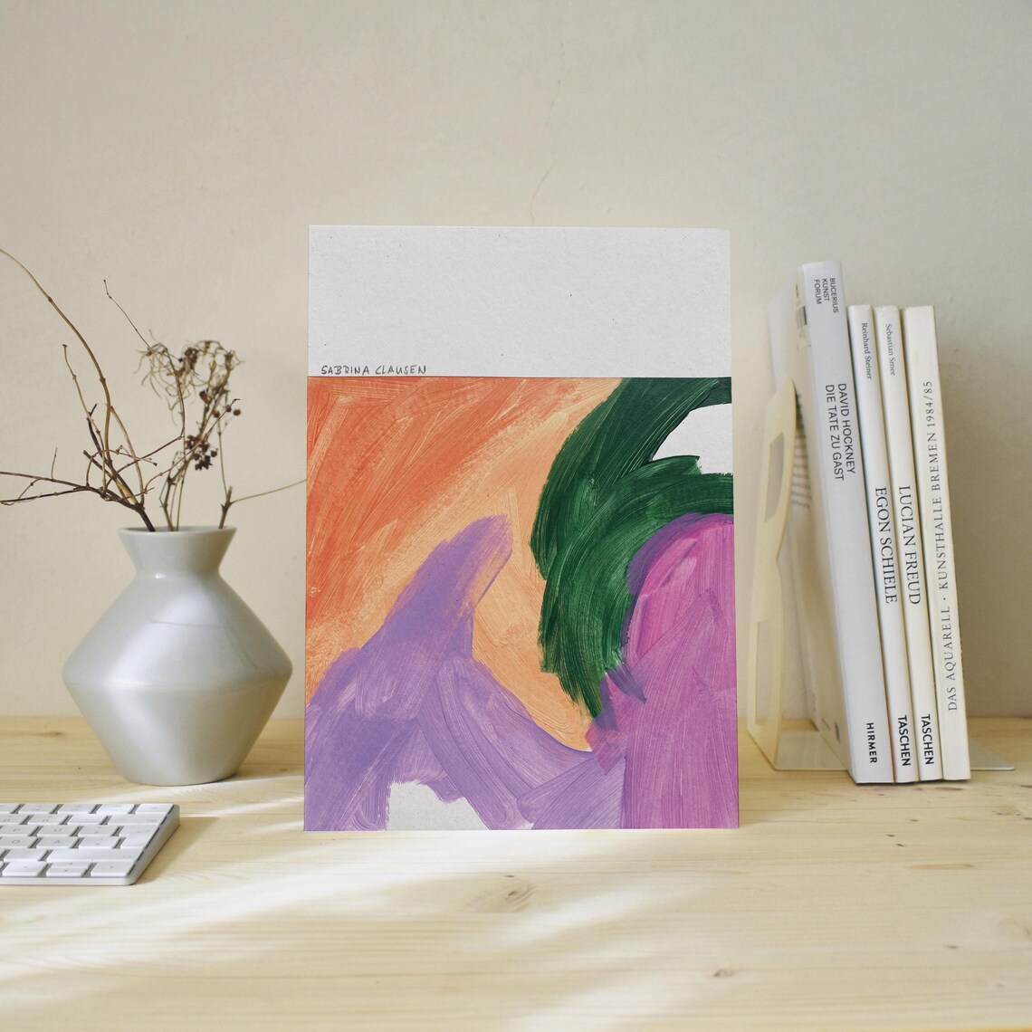 Sabrina Clausen Abstract Brushstrokes in Orange Green Purple Poster - Image 4