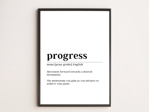 Progress Definition Motivational Art Print