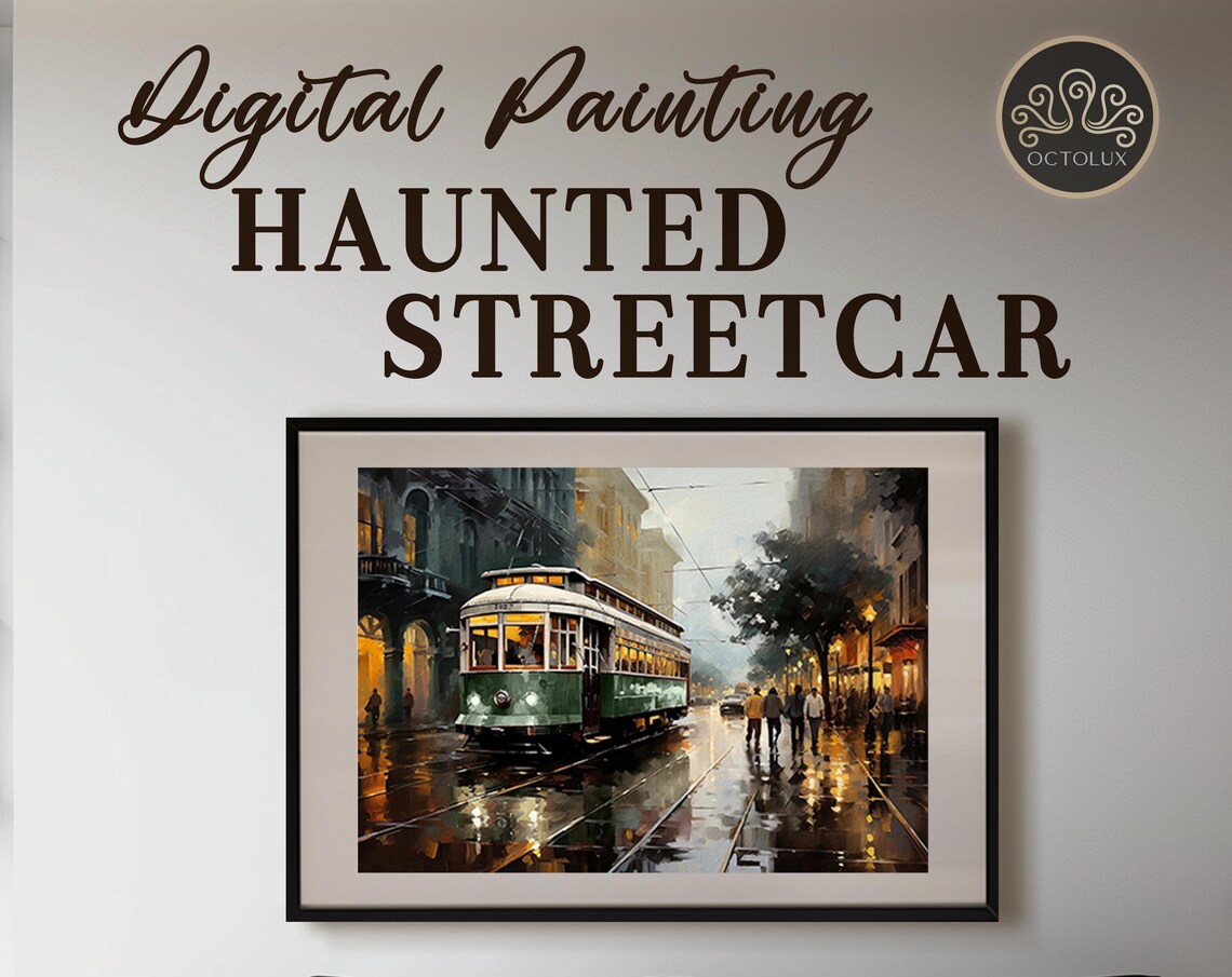New Orleans Streetcar, Haunted French Quarter Art Print