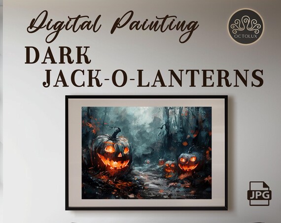 Rustic Fall Decor Pumpkin, Antique Halloween Painting