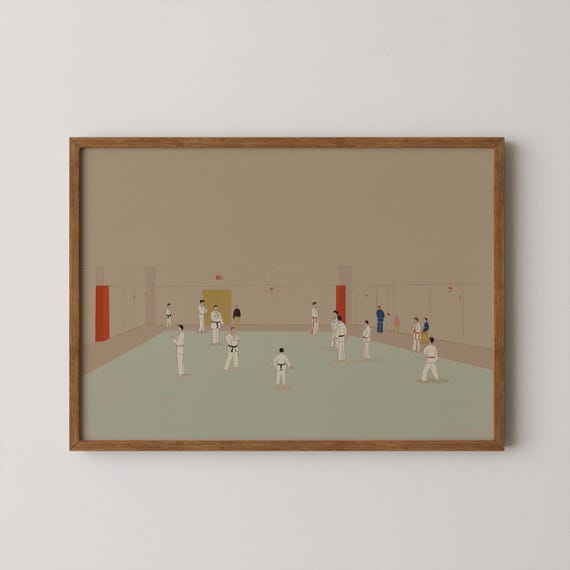 Karate Kid Unique Wall Art Black Belt Print Jiu Jitsu Gift Whimsical Tae Kwon Do Artwork Judo Prints