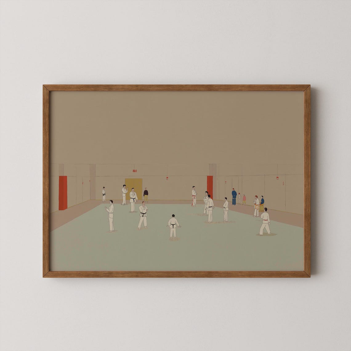 Minimalist Karate Dojo Martial Arts Practice Hall Illustration Poster