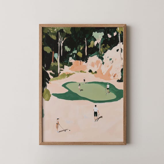 Golf Wall Art Tiny People Painting Gifts Prints