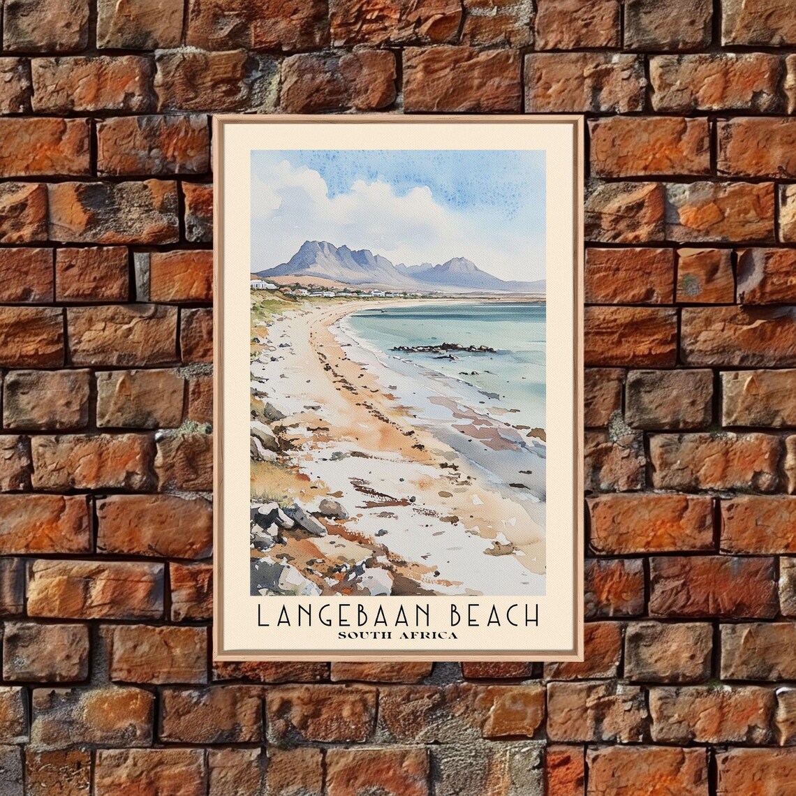 Langebaan Beach South Africa Rocky Shore Sandy Bay Mountain Poster - Image 5