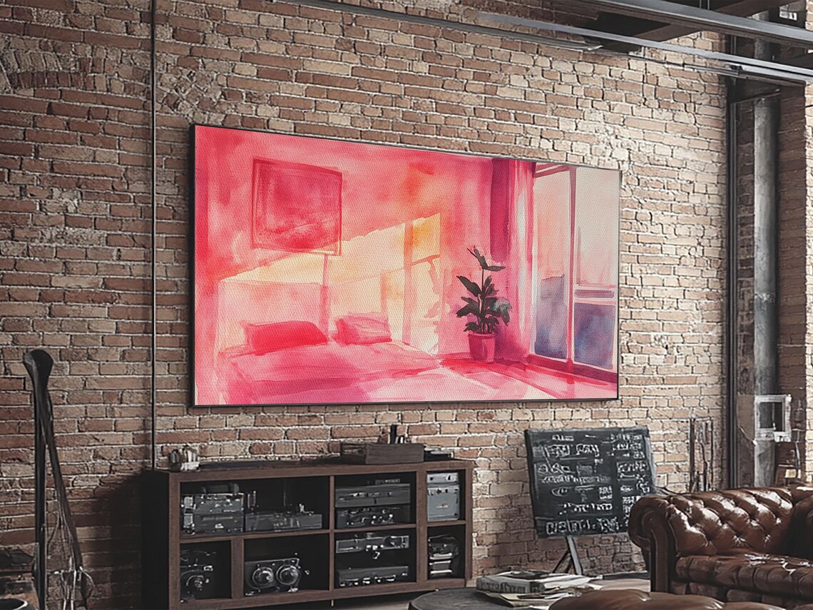 Sunny Bedroom Print Light Pink Wall Art Minimalist Decor Cherry Wall Art Therapy Art Rustic Bedroom Art Boho Art Gift Idea - Image 5