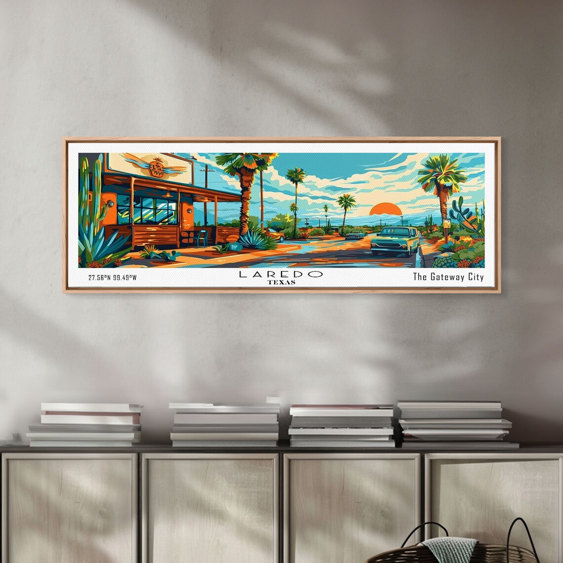 Laredo Texas Gateway City Desert Sunset Diner Street Travel Poster - Image 3