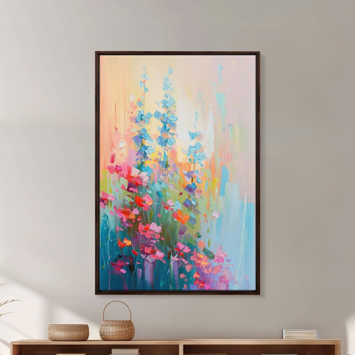 Pastel Spring Blossoms Impressionist Floral Meadow Abstract Poster - Image 5