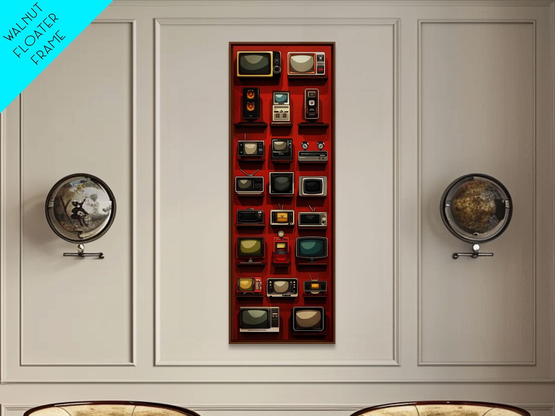 Retro Televions Framed Print Retro Decor Man Cave Art Gift For Him - Image 4