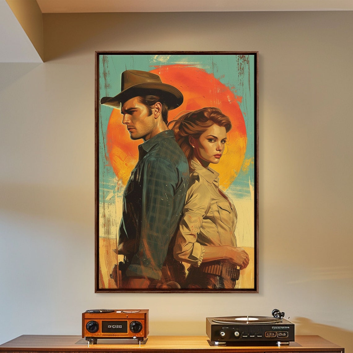 Cowboy Romance Poster Art Cowgirl Art Cowboy Poster Framed And Printed Art On Western Art Comic Art Print Retro Country Art - Image 4