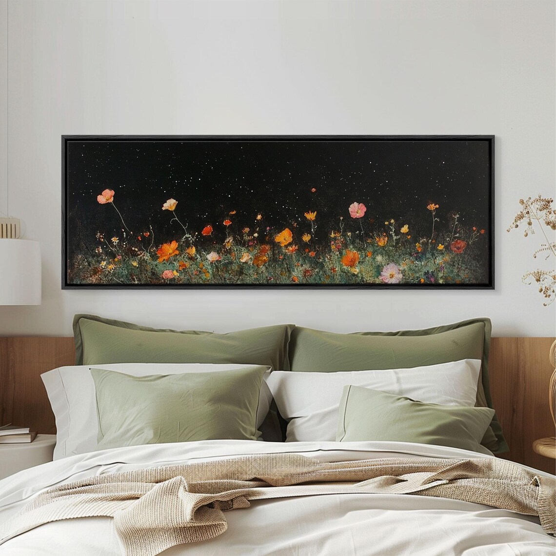 Wild Flowers Under Full Moon, Modern Farmhouse Art Print - Image 5
