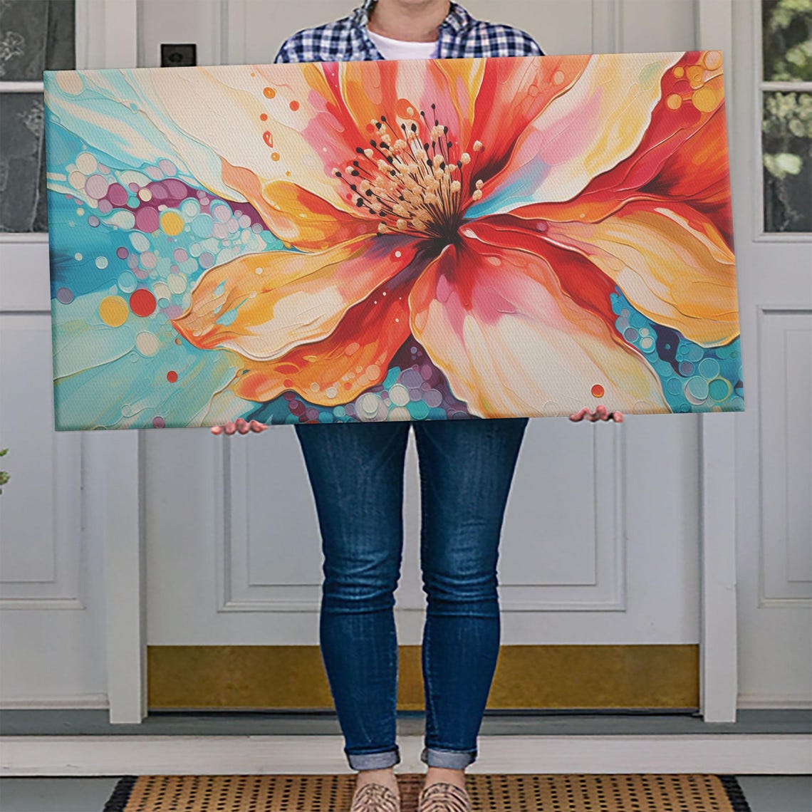Hibiscus Wall Art Tropical Flower Print Pink Flower Panoramic Art Wall Art Art Landscape Art Boho Wall Art Rustic Wall Decor - Image 4