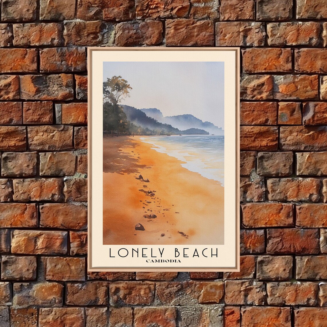 Lonely Beach Cambodia Golden Sand Jungle Coast Morning Light Poster - Image 6