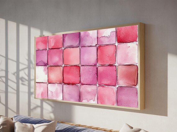 Color Palette Print Whimsical Abstract Wall Art Minimalist Pink Orange Artwork Modern Cottagecore Decor Piece Rustic Wall Art