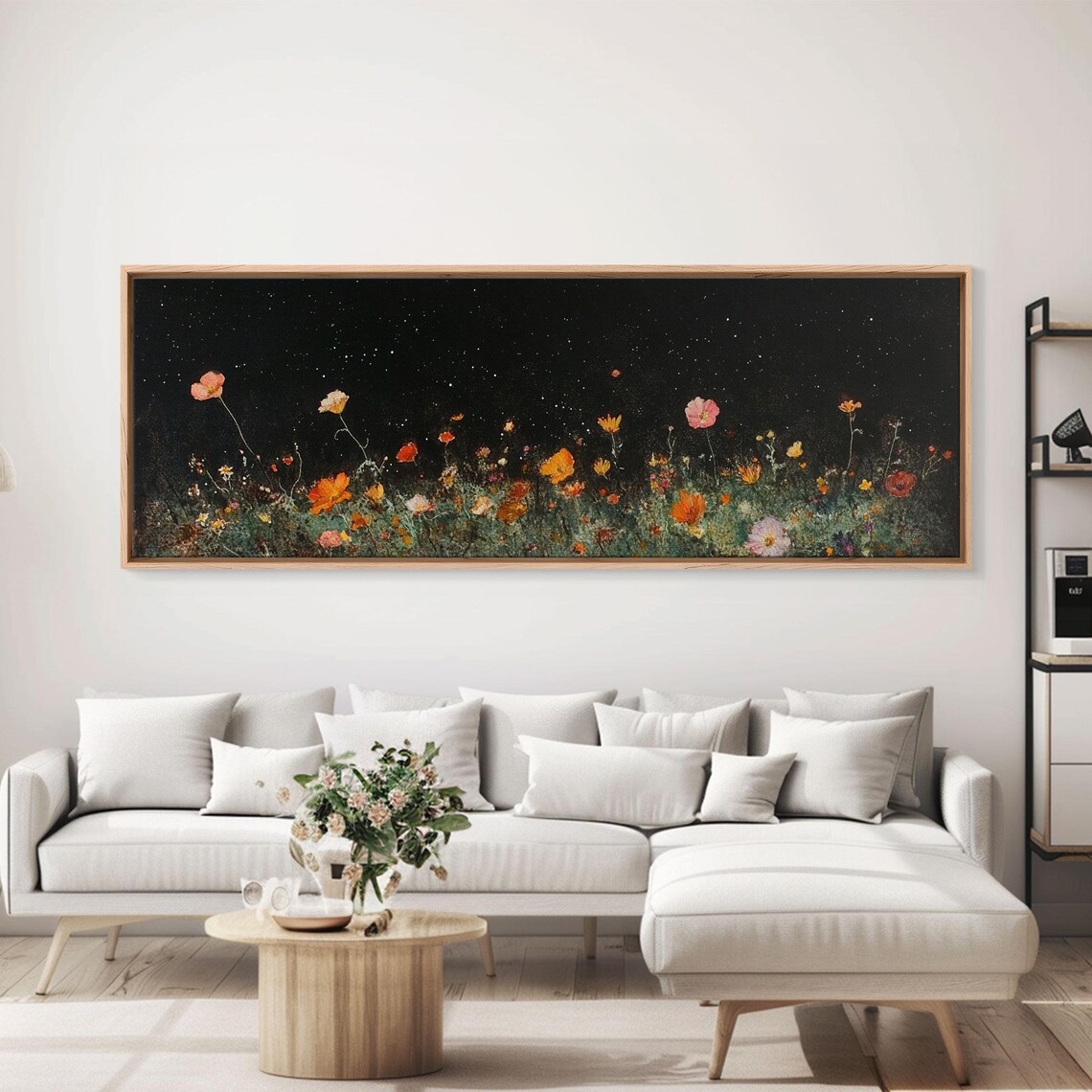Wild Flowers Under Full Moon, Modern Farmhouse Art Print - Image 6
