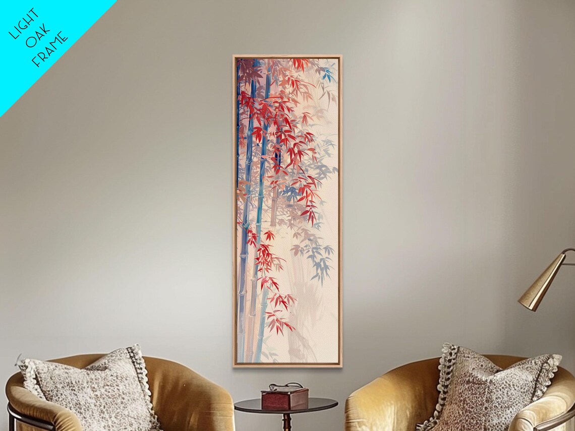 Ukiyo-E Bamboo Stalks and Red Leaves, Japanese Art Print - Image 4