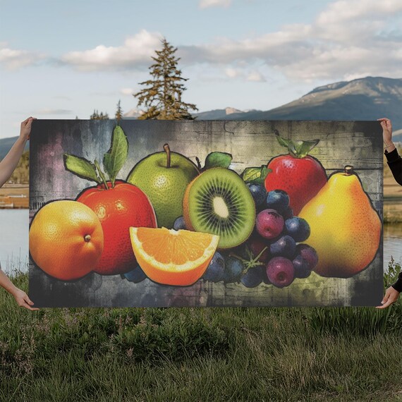 Fruits Wall Art Food Wall Decor Colorful Wall Decor Kitchen Wall Art Panoramic Wall Decor Print Wall Art Framed Art