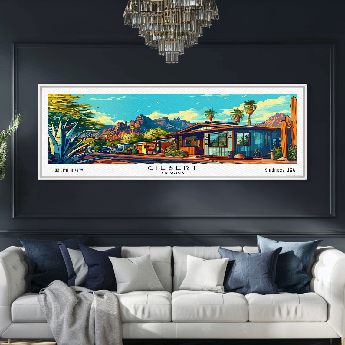 Gilbert Arizona Kindness USA Desert Ranch Red Rock View Travel Poster