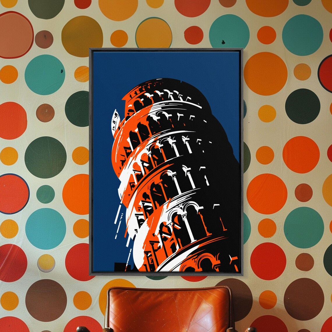 Leaning Tower Of Pisa Italy Pop Art Bold Colors Travel Poster