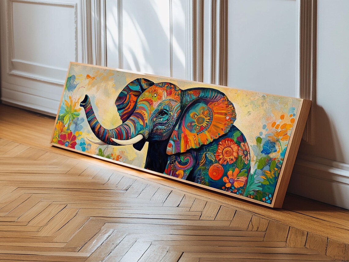 Elephant Abstract Art Print, Whimsical Farmhouse Decor - Image 6