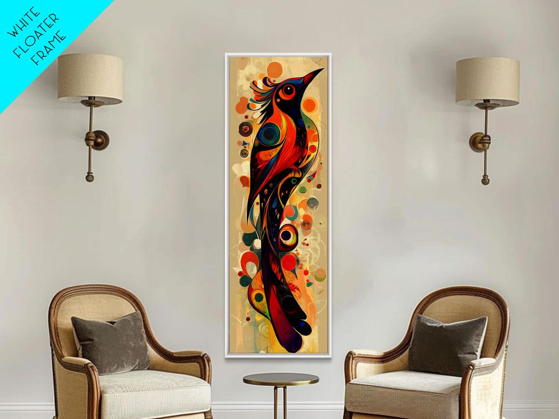 Colorful Abstract Bird Art Swirling Boho Feathered Decor Poster - Image 5