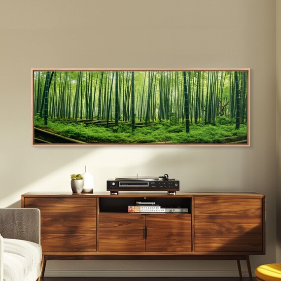 Beautiful Photographic Panoramic Of Arashiyama Bamboo Grove Kyoto Japan Framed Print Landscape Photography Landmark Art