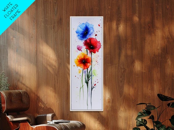 Bold Watercolor Poppy Art Framed Print Showcasing Vibrant Flower Composition In Artistic Minimalist Style