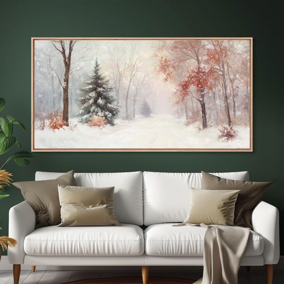 Winter Forest Snowy Landscape Pines Misty Falling Snow Wall Poster - Image 5