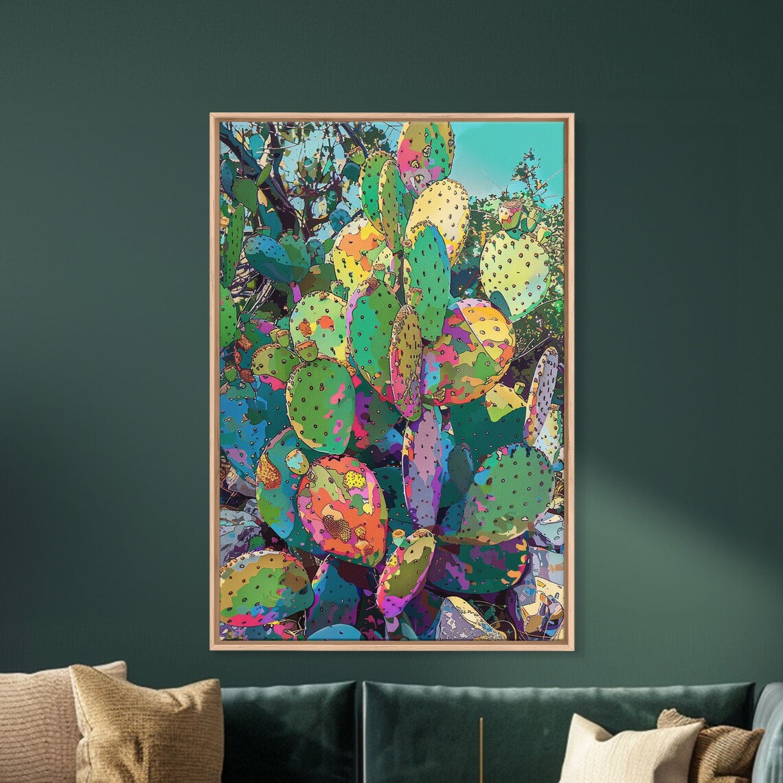 Prickly Pear Cactus, Abstract Desert Art Print - Image 3
