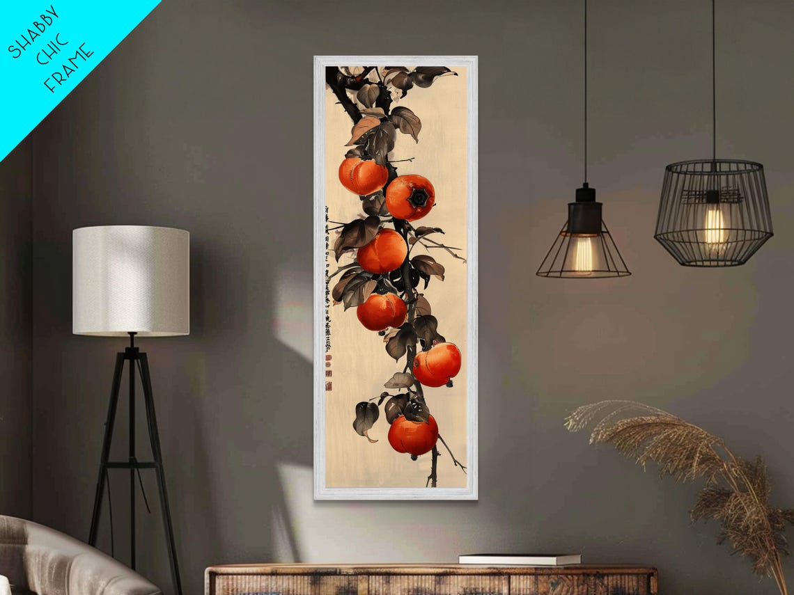 Ripe Persimmons Hanging On Branch Japanese Ukiyo E Style Art Poster - Image 6