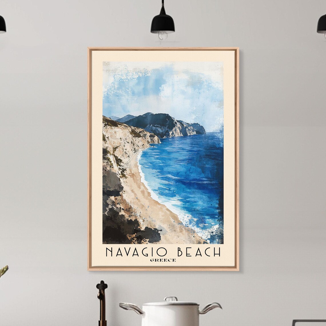 Navagio Beach Greece Cliff Top Aerial View Beach Cove Travel Poster - Image 6