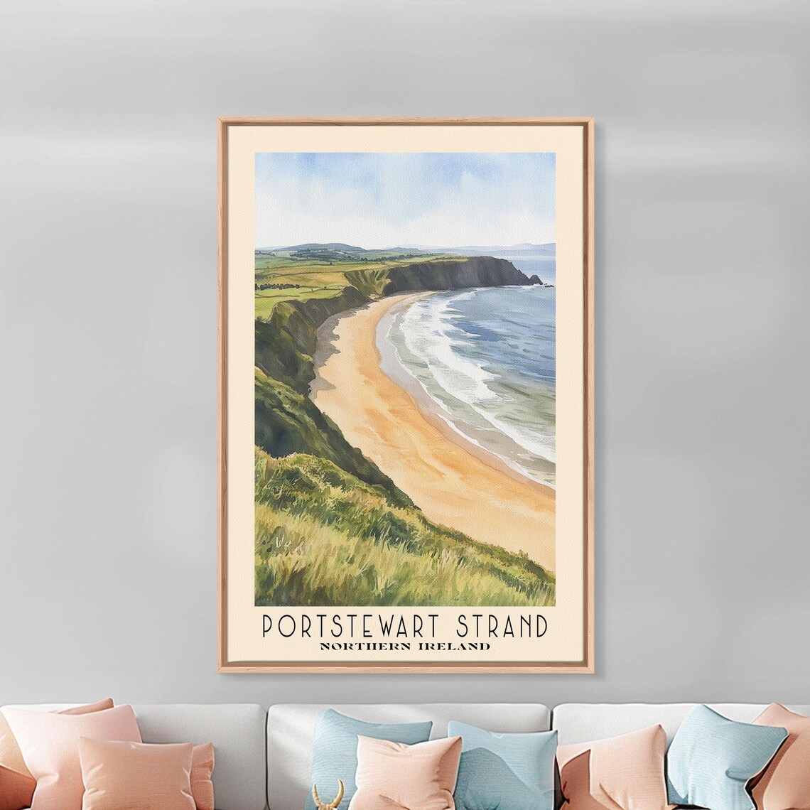 Portstewart Strand Northern Ireland Golden Dune Beach Watercolor Poster - Image 3