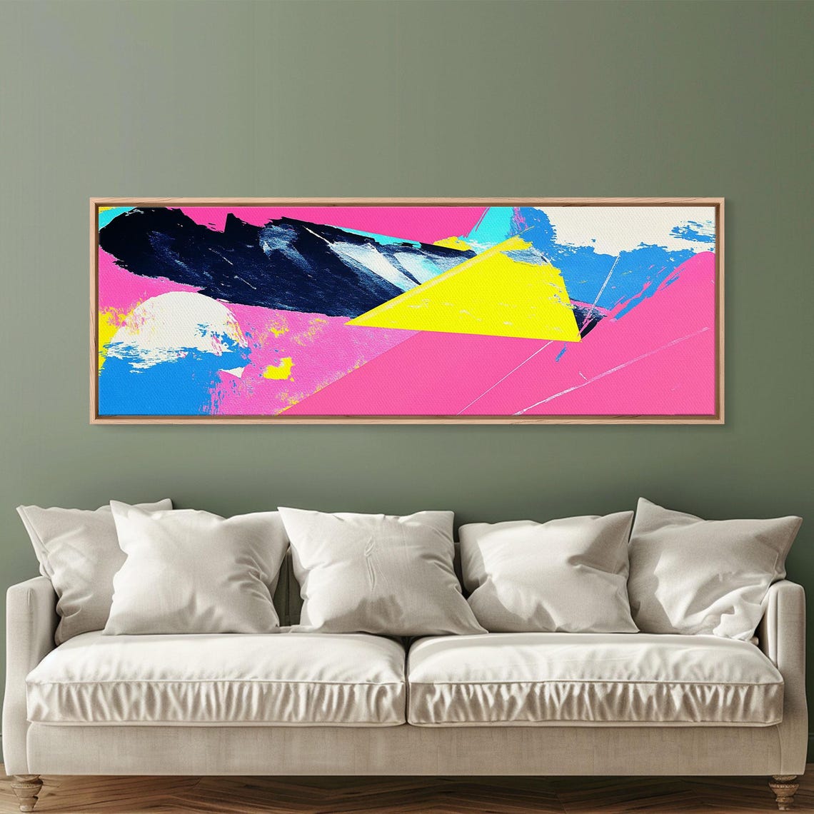 Retro 80s Vaporwave Abstract Neon Pink Yellow Bold Wall Art Print - Image 4