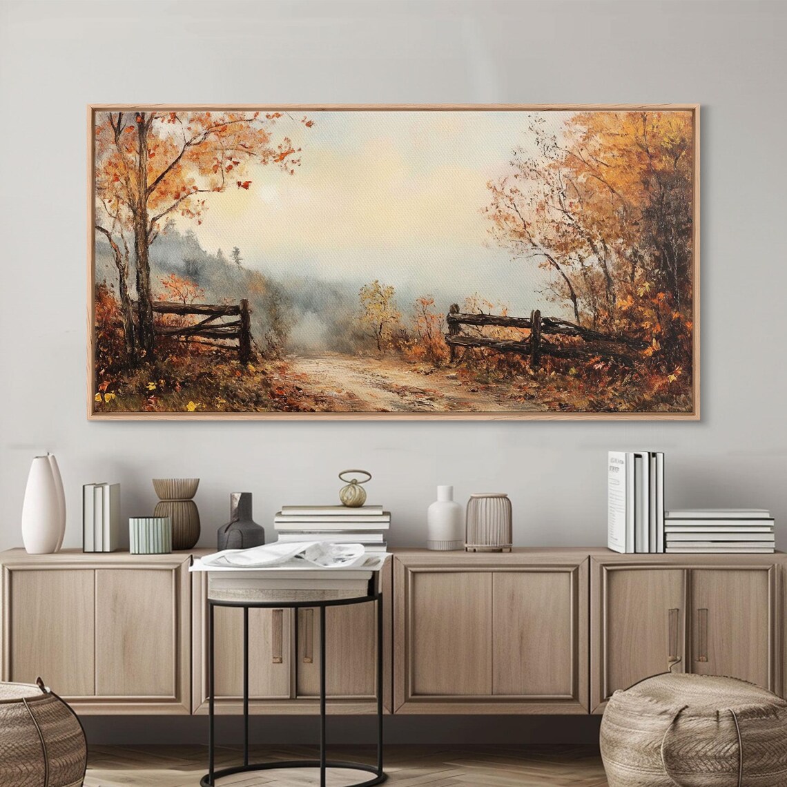 Nostalgic Farmhouse Christmas Framed Print Moody Seasonal Autumn Centerpiece Rustic Primitive Wall Art - Image 6