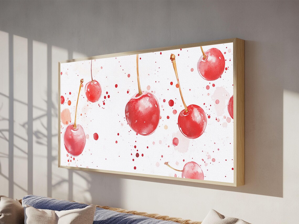 Cherry Painting Print Kitchen Wall Art Kitchen Decor Cherry Wall Art Kitsch Decor Eclectic Home Decor - Image 2