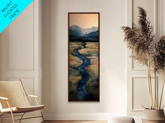 Framed Print Nature Inspired Marsh Painting Landscape Painting Wabi Sabi Art Guest Room Art Rustic Decor Perfect Above Sofa Accent