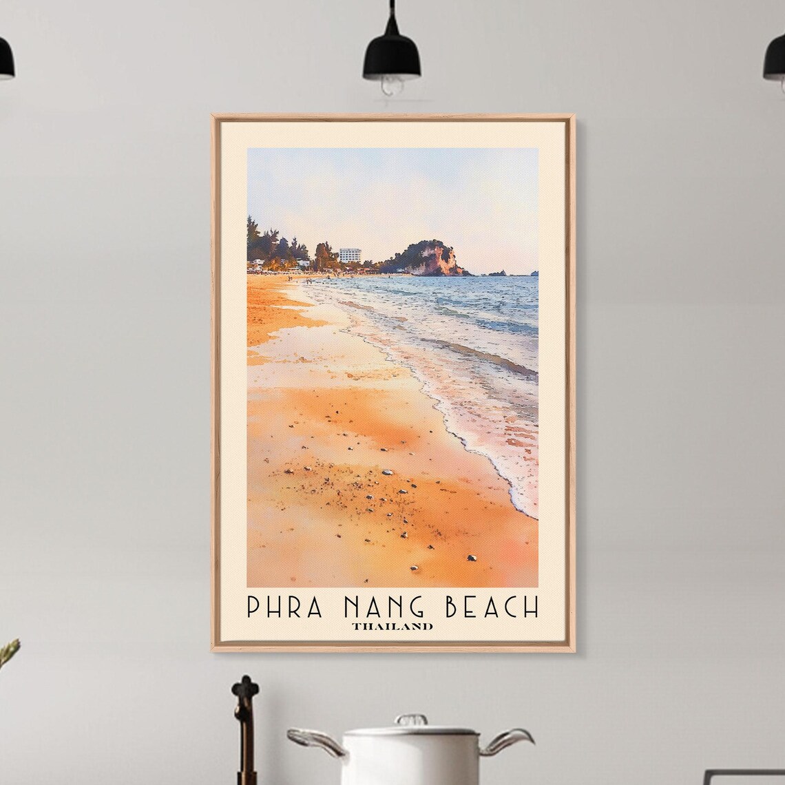 Phra Nang Beach Thailand Golden Sunset Sand Limestone Rock Shore Poster - Image 6
