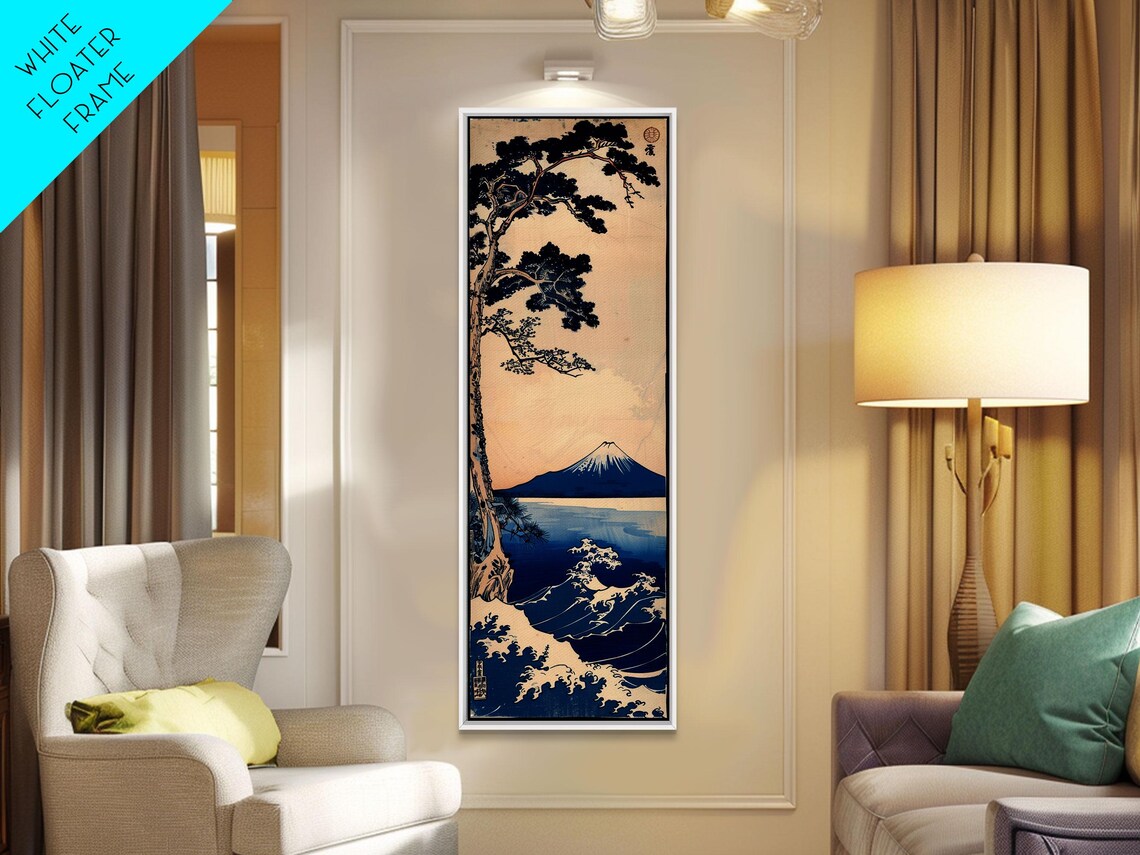Mount Fuji Japanese Ukiyo-E Pine Tree Wall Art Print - Image 3
