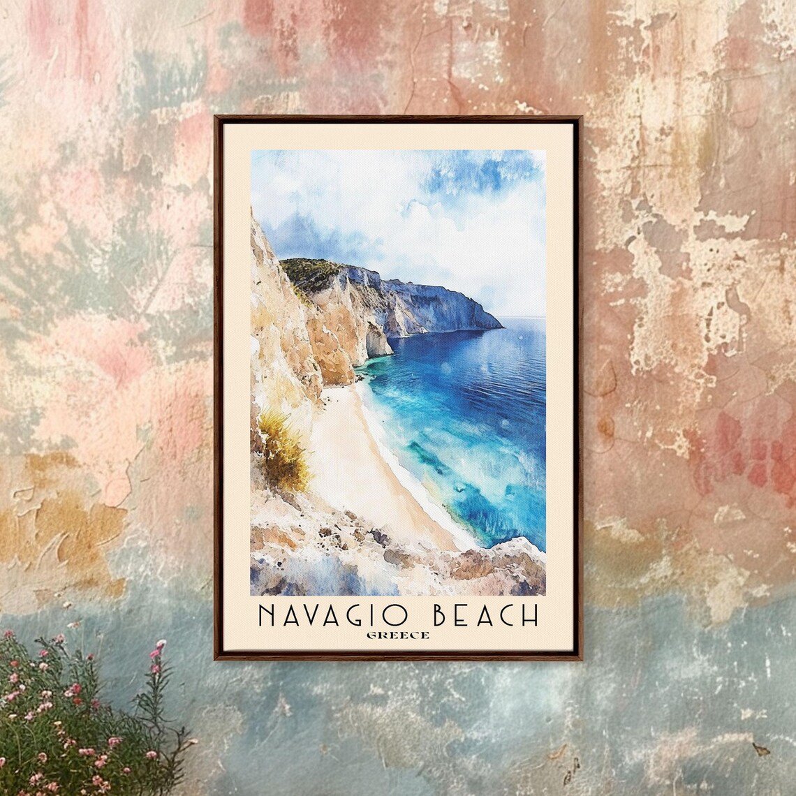 Navagio Beach Greece Shipwreck Cove Cliffs Turquoise Water Poster