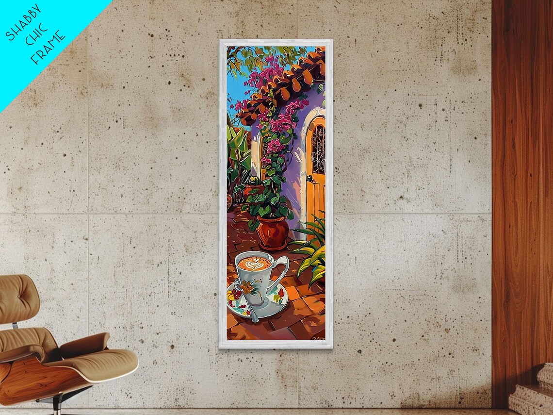 Spanish Courtyard Coffee Cup Bougainvillea Terracotta Doorway Art Poster - Image 6