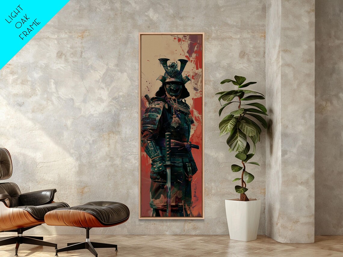 Samurai Armor Wood-Block Art Print, Japanese Style - Image 4