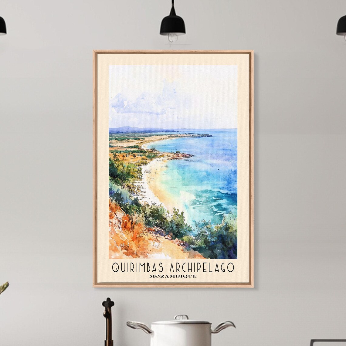 Quirimbas Archipelago Mozambique Turquoise Coast Watercolor Travel Poster - Image 6