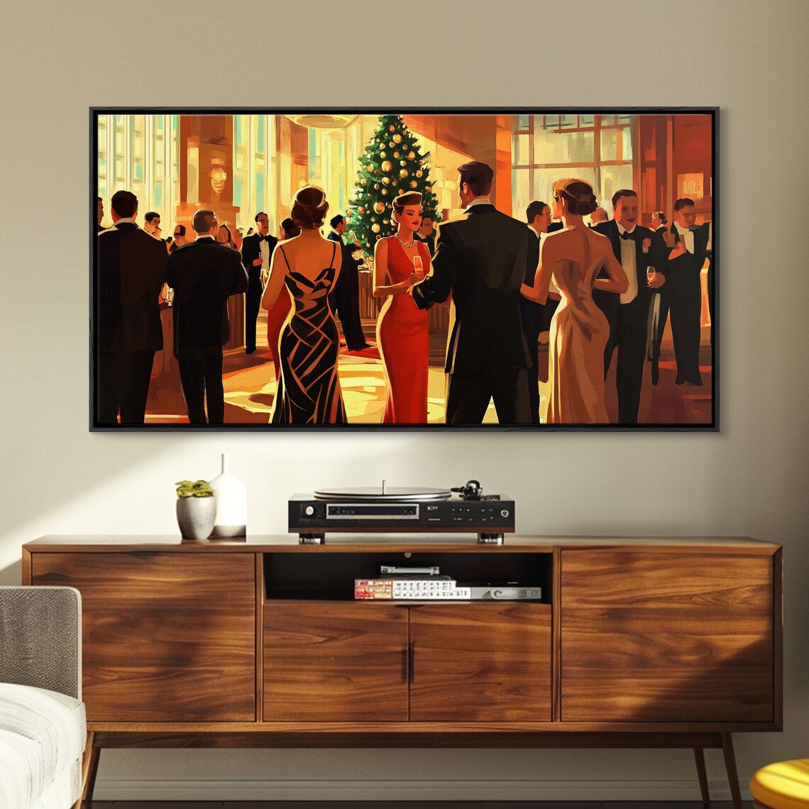 Art Deco Christmas Gala Ballroom Elegant Party Vintage Wall Art - Image 6