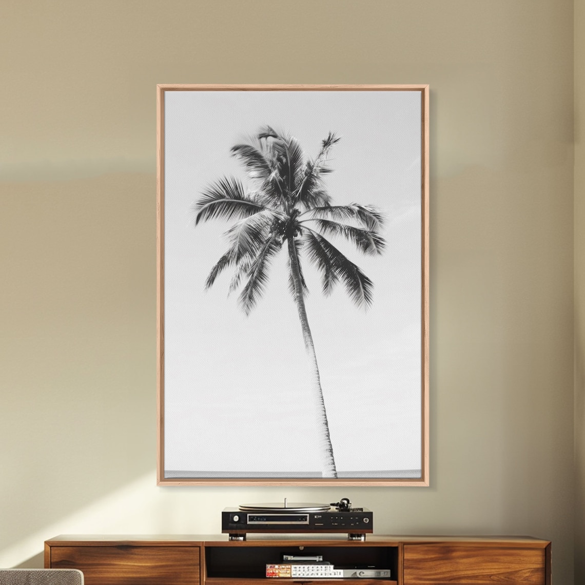 Palm Tree Minimalist Art Print, Black And White