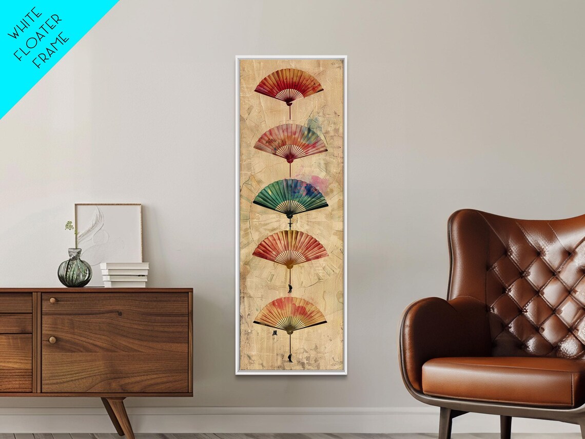 Japanese Folding Fans, Ukiyo-E Style Art Print - Image 5