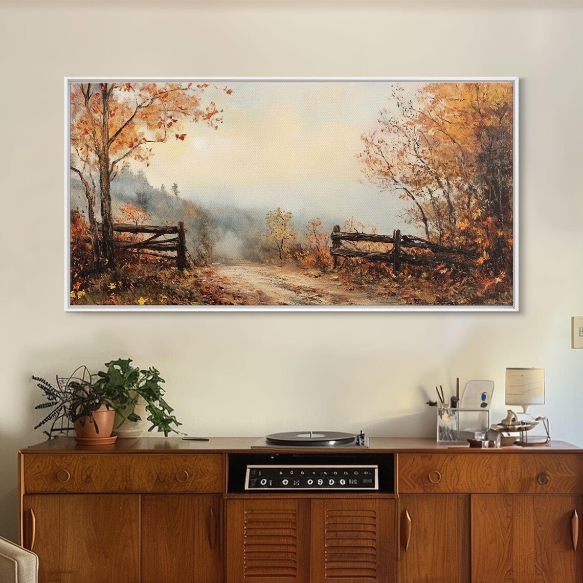 Nostalgic Farmhouse Christmas Framed Print Moody Seasonal Autumn Centerpiece Rustic Primitive Wall Art - Image 3