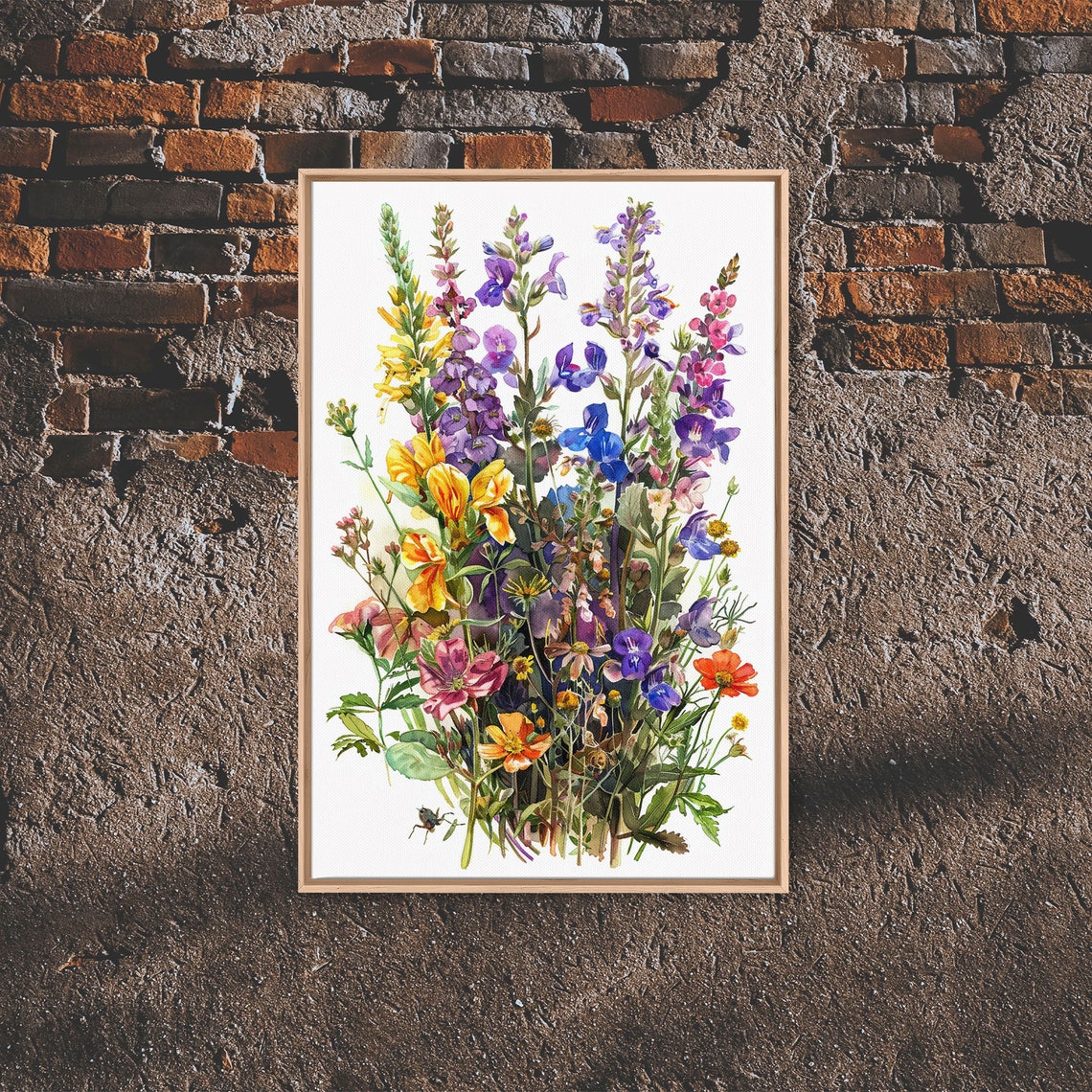 Cute Mothers Day Gift Framed Print Beautiful Wildflowers Painting Floral Decor Botanical Wall Art Framed Kitchen Art